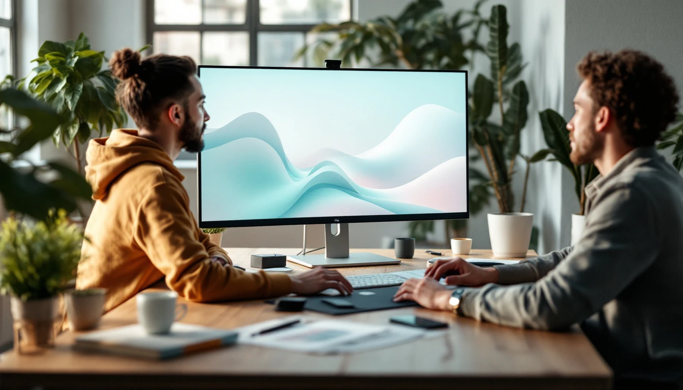 GenPlay Studio workspace — two designers collaborating on an interactive prototype